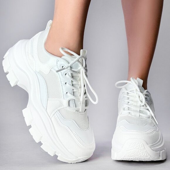 Berness - DAMIAN 03 Elevation White Platform Sneakers - Picture 2 of 5